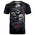 Skull T Shirt No See Evil Red Rose Jean DT01