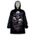 Skull Wearable Blanket Hoodie No See Evil Red Rose Jean DT01