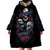 Skull Wearable Blanket Hoodie No See Evil Red Rose Jean DT01