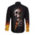 Skull Long Sleeve Button Shirt Skeleton Ripped Inside Flame - Wonder Print Shop