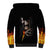 Skull Sherpa Hoodie Skeleton Ripped Inside Flame DT01