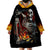 Skull Wearable Blanket Hoodie Skeleton Ripped Inside Flame DT01