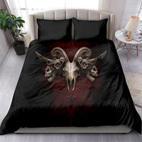 Black skull pentagram duvet cover with two matching pillowcases