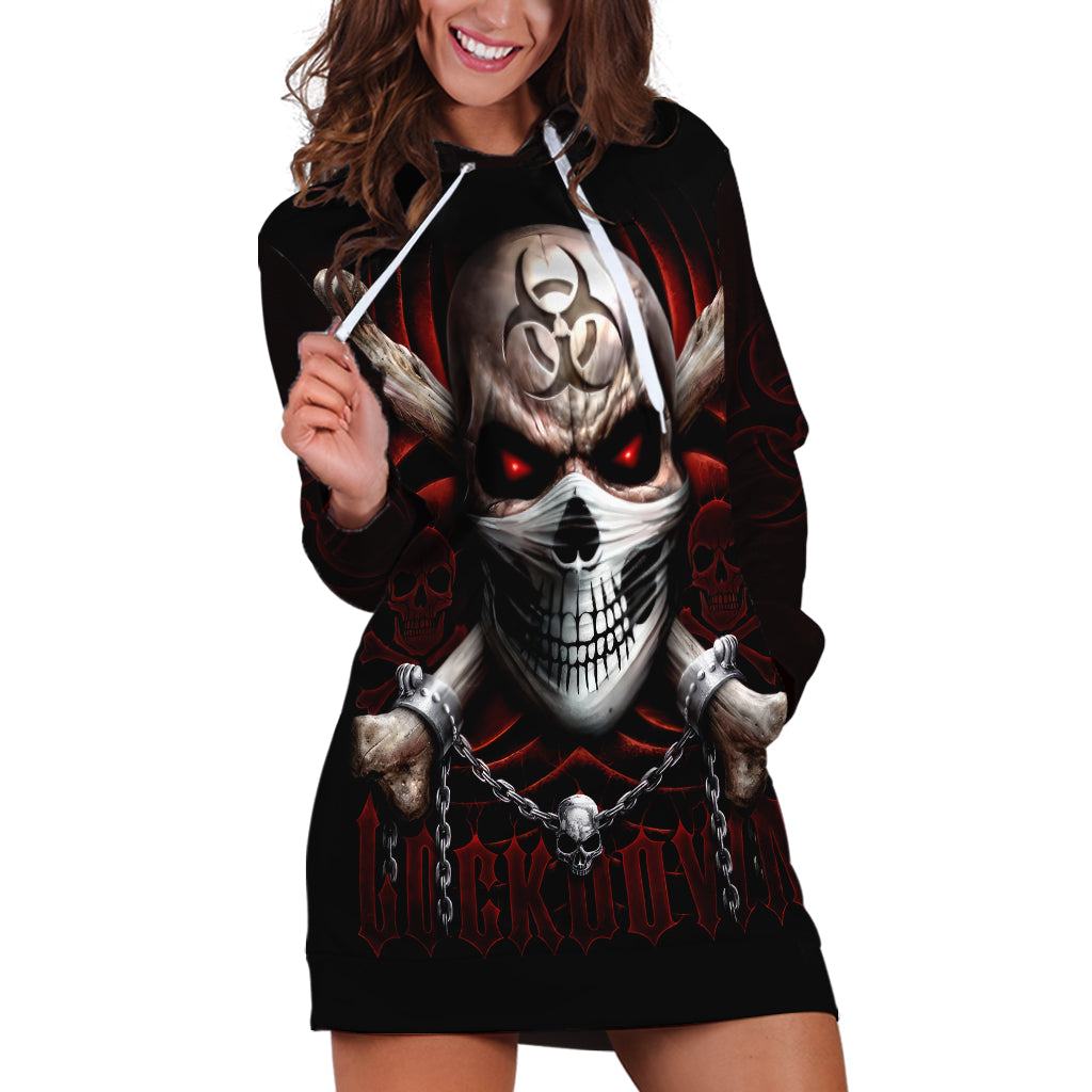 Skull Hoodie Dress Blood Skull Survivor - Wonder Print Shop