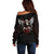 Skull Off Shoulder Sweater Blood Skull Survivor - Wonder Print Shop