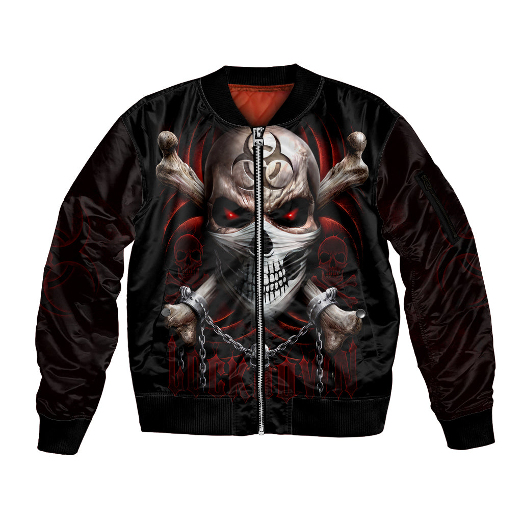 Skull Sleeve Zip Bomber Jacket Blood Skull Survivor DT01