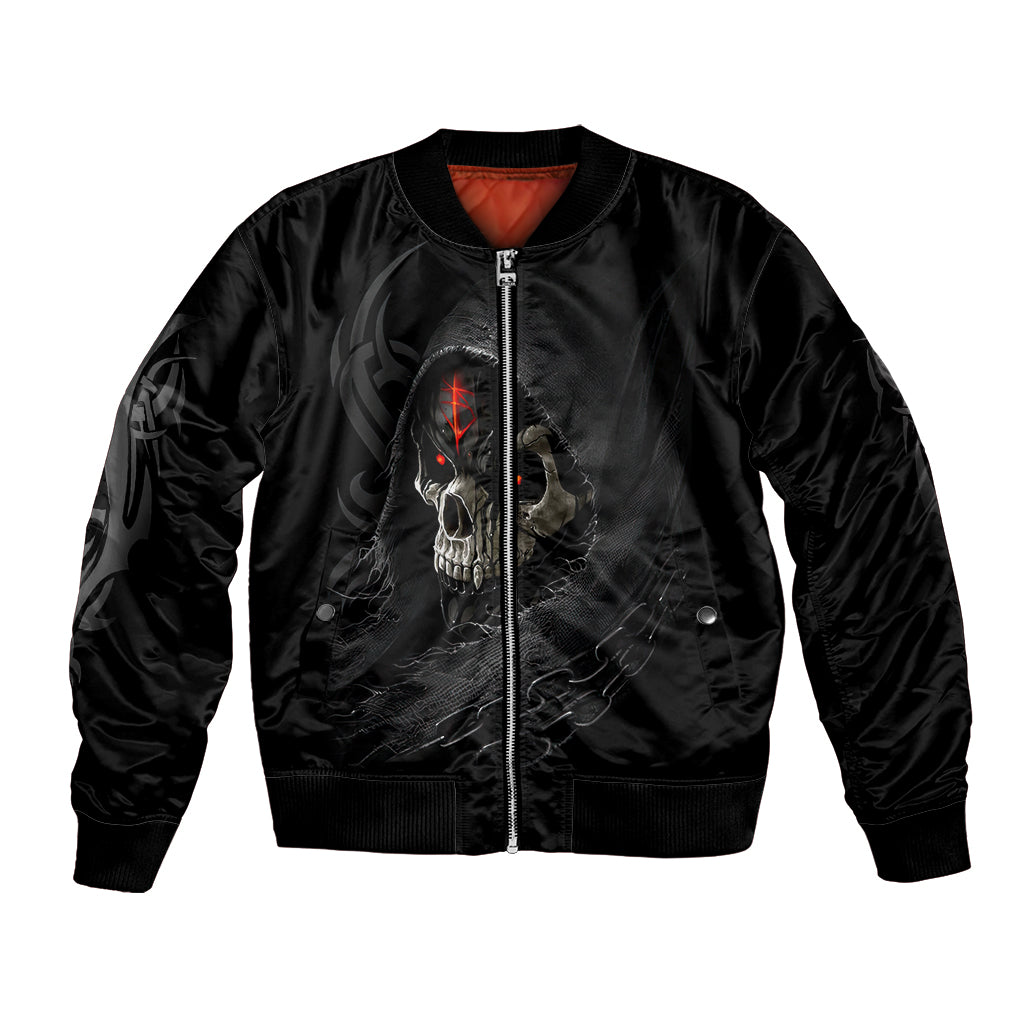 Skull Bomber Jacket Black Reaper - Wonder Print Shop