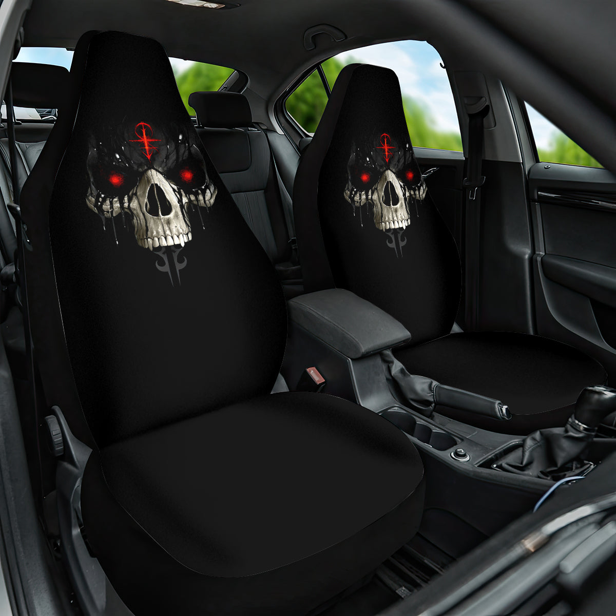 Skull Car Seat Cover Black Reaper - Wonder Print Shop