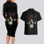 Skull Couples Matching Long Sleeve Bodycon Dress and Hawaiian Shirt Black Reaper - Wonder Print Shop