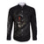 Skull Long Sleeve Button Shirt Black Reaper - Wonder Print Shop