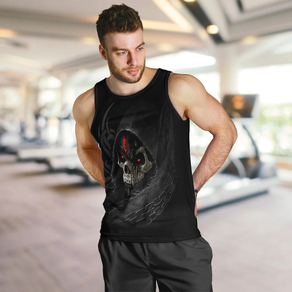 Skull Men Tank Top Black Reaper DT01