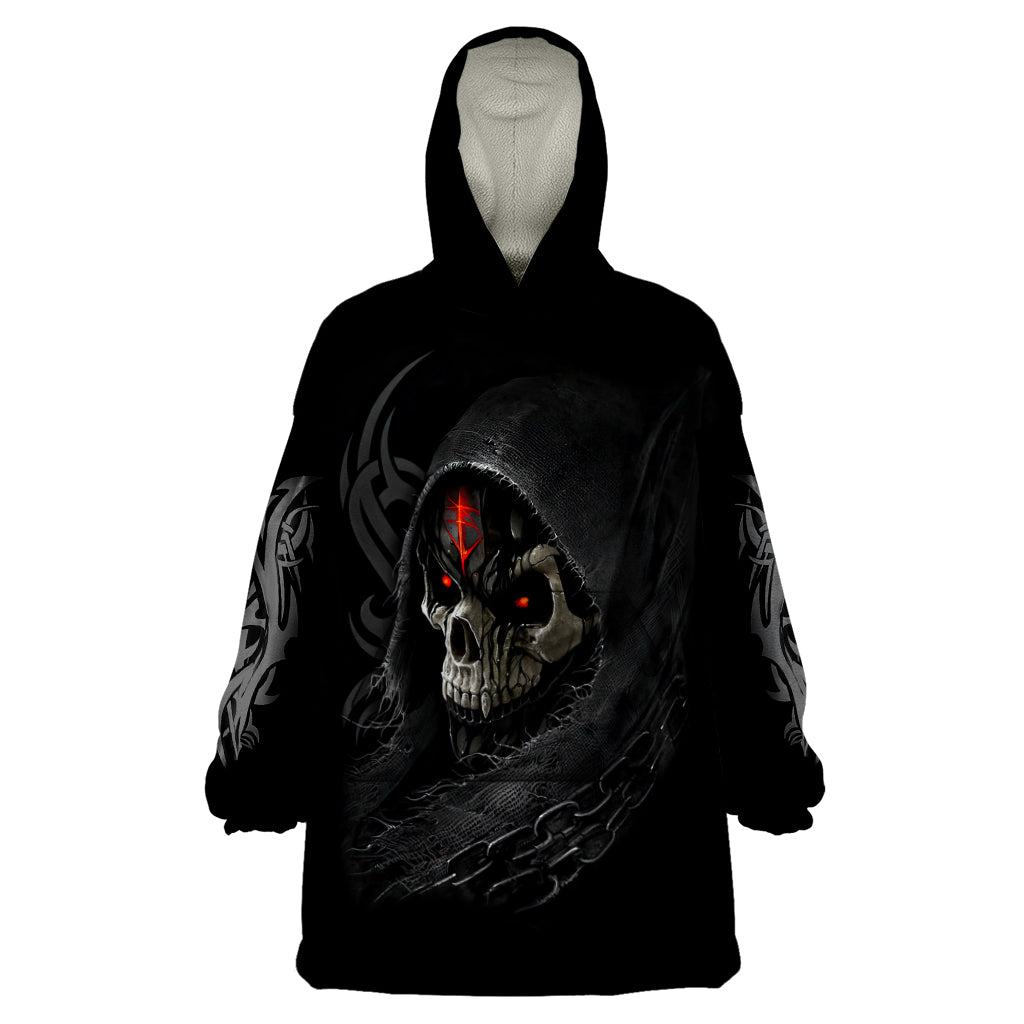 Skull Wearable Blanket Hoodie Black Reaper DT01