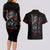 Skull Couples Matching Long Sleeve Bodycon Dress and Hawaiian Shirt Death Skull Crusader - Wonder Print Shop