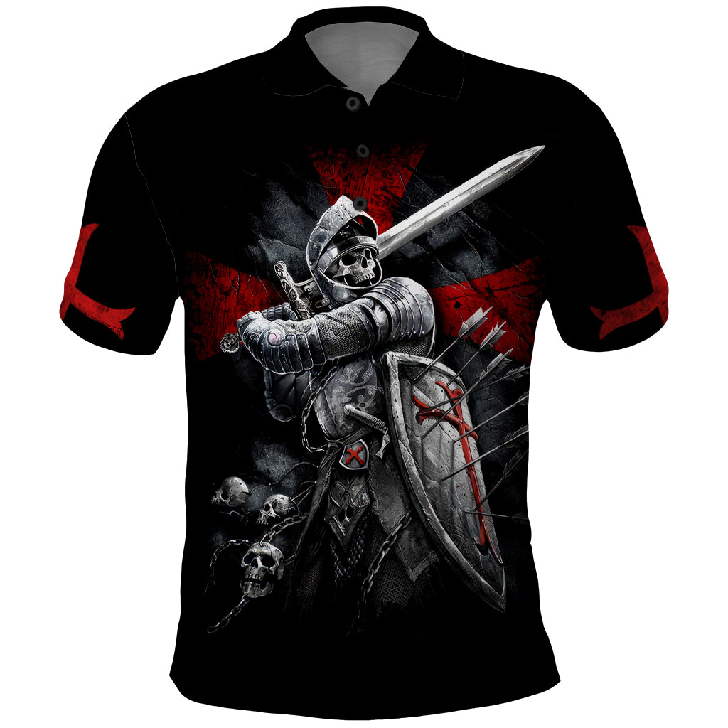 Skull Polo Shirt Death Skull Crusader - Wonder Print Shop