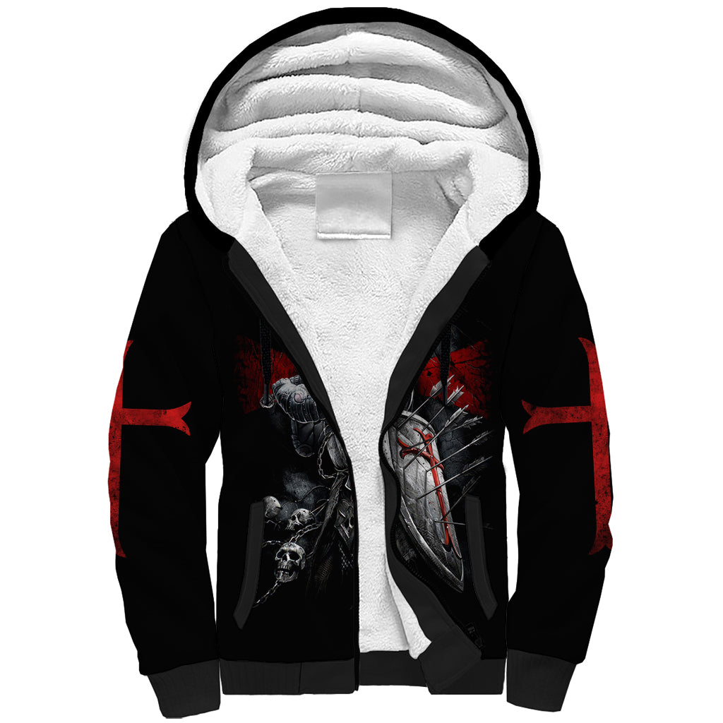 Skull Sherpa Hoodie Death Skull Crusader DT01