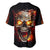 Skull Baseball Jersey Fire Skull Tattoo Scream - Wonder Print Shop