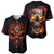 Skull Baseball Jersey Fire Skull Tattoo Scream - Wonder Print Shop