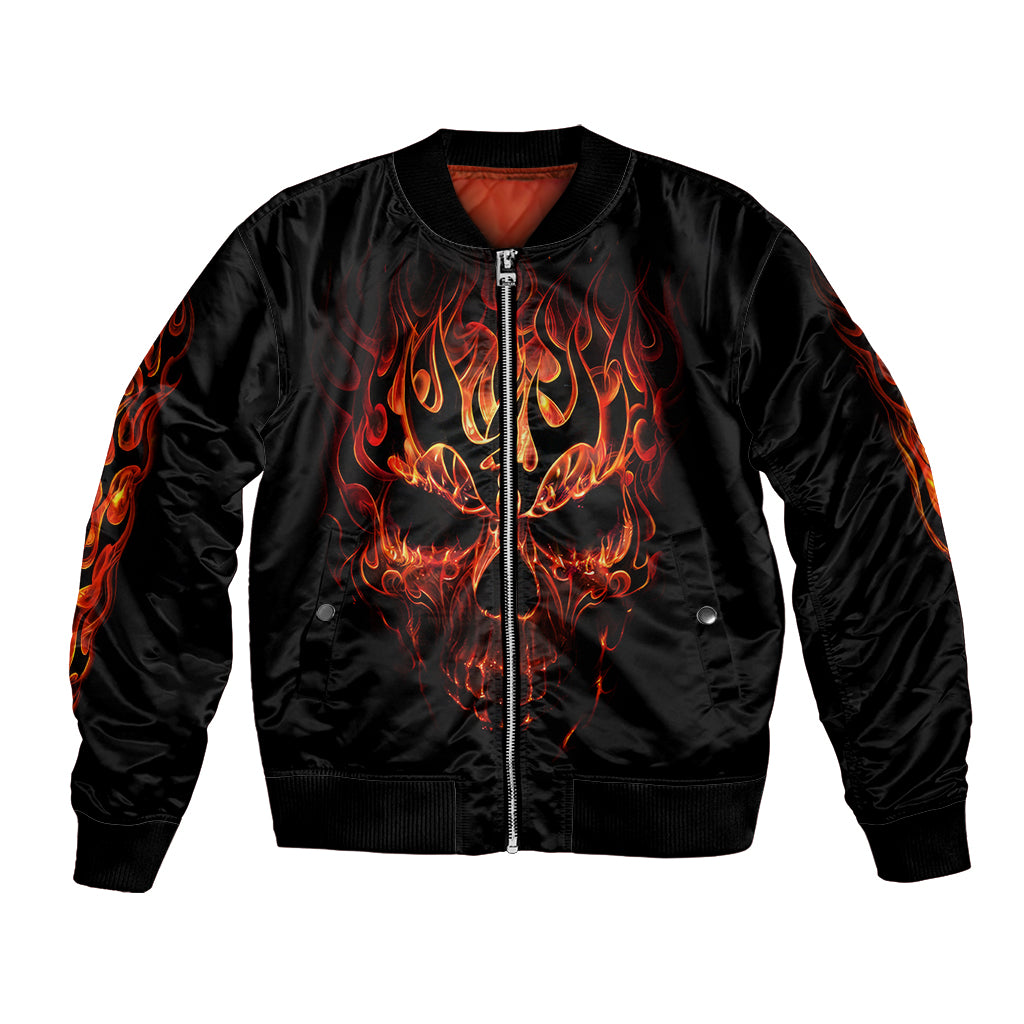 Skull Bomber Jacket Fire Skull Tattoo Scream - Wonder Print Shop