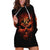 Skull Hoodie Dress Fire Skull Tattoo Scream - Wonder Print Shop