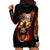 Skull Hoodie Dress Fire Skull Tattoo Scream - Wonder Print Shop