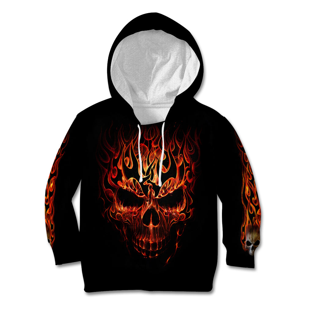 Skull Kid Hoodie Fire Skull Tattoo Scream - Wonder Print Shop