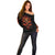 Skull Off Shoulder Sweater Fire Skull Tattoo Scream - Wonder Print Shop