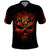 Skull Polo Shirt Fire Skull Tattoo Scream - Wonder Print Shop