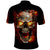 Skull Polo Shirt Fire Skull Tattoo Scream - Wonder Print Shop