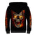 Skull Sherpa Hoodie Fire Skull Tattoo Scream DT01