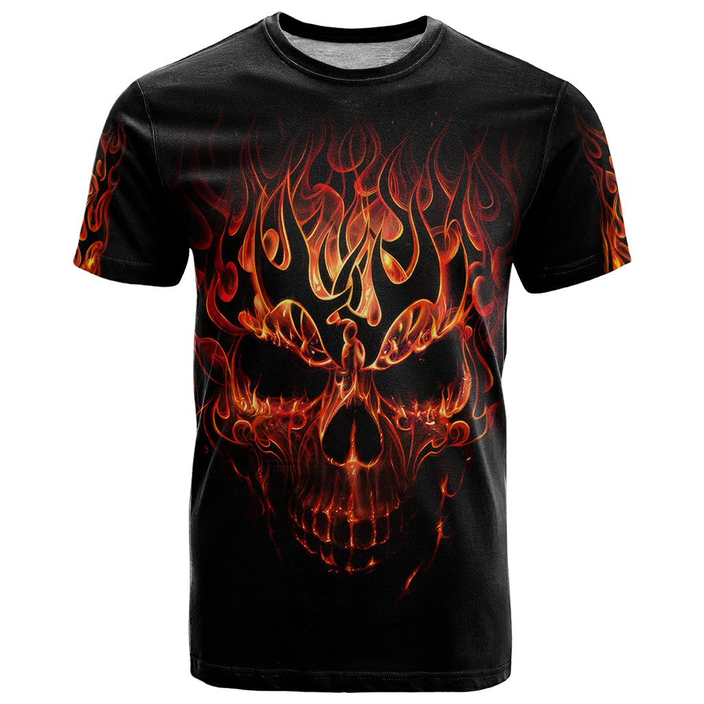 Skull T Shirt Fire Skull Tattoo Scream DT01