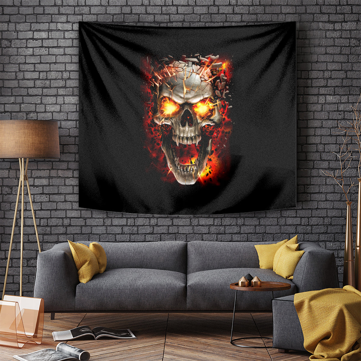 skull-tapestry-fire-skull-tattoo-scream