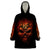 Skull Wearable Blanket Hoodie Fire Skull Tattoo Scream DT01