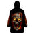 Skull Wearable Blanket Hoodie Fire Skull Tattoo Scream DT01