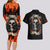 Skull Couples Matching Long Sleeve Bodycon Dress and Hawaiian Shirt Gambling Death Fire - Wonder Print Shop