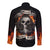 Skull Long Sleeve Button Shirt Gambling Death Fire - Wonder Print Shop