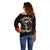 Skull Off Shoulder Sweater Gambling Death Fire - Wonder Print Shop