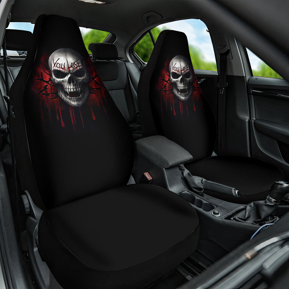 Skull Car Seat Cover Death Skull Game Over - Wonder Print Shop