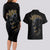 Skull Couples Matching Long Sleeve Bodycon Dress and Hawaiian Shirt Golden Skull Gangster - Wonder Print Shop