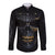 Skull Long Sleeve Button Shirt Golden Skull Gangster - Wonder Print Shop