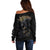 Skull Off Shoulder Sweater Golden Skull Gangster - Wonder Print Shop