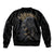 Skull Sleeve Zip Bomber Jacket Golden Skull Gangster DT01