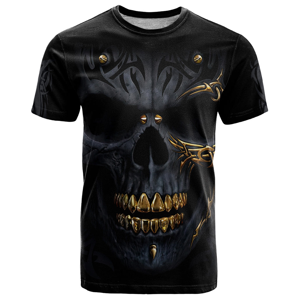 Skull T Shirt Golden Skull Gangster DT01