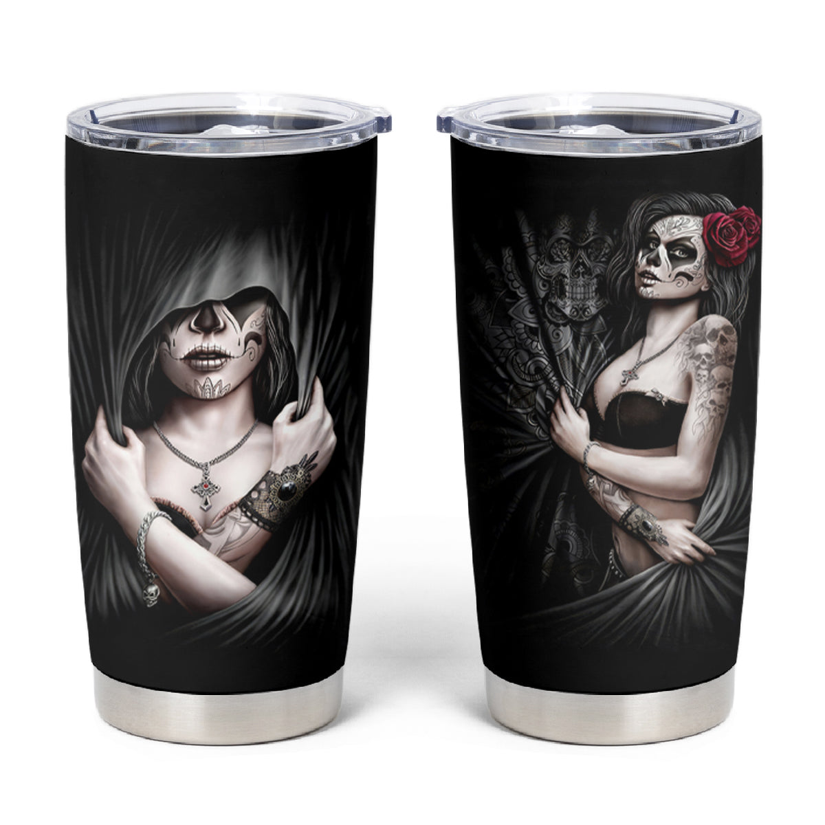 Skull Tumbler Cup Girl Day Of The Dead