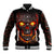 Skull Baseball Jacket Flame Skull Lava Inside - Wonder Print Shop