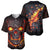 Skull Baseball Jersey Flame Skull Lava Inside - Wonder Print Shop