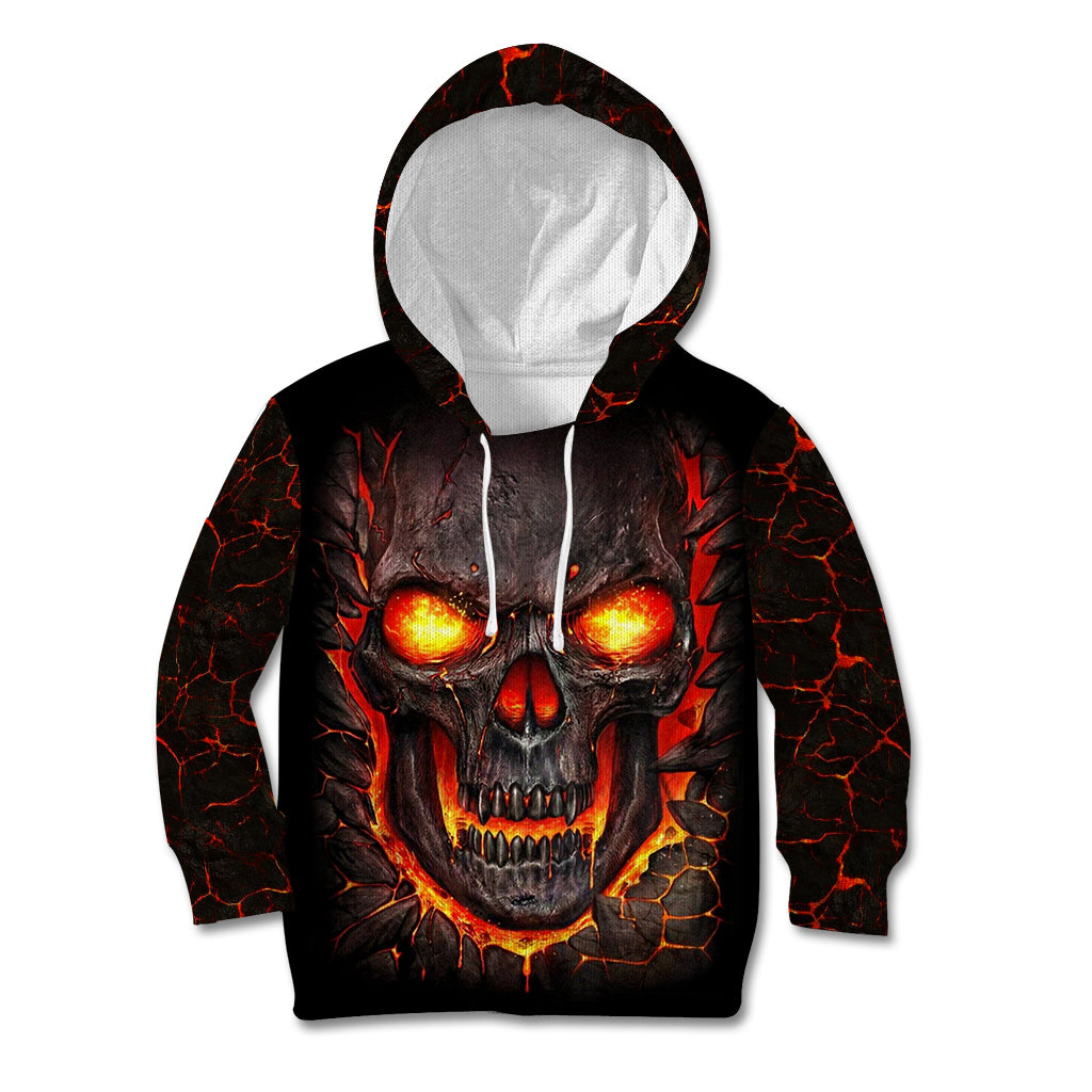 Skull Kid Hoodie Flame Skull Lava Inside - Wonder Print Shop