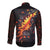 Skull Long Sleeve Button Shirt Flame Skull Lava Inside - Wonder Print Shop