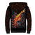 Skull Sherpa Hoodie Flame Skull Lava Inside DT01