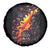 Skull Spare Tire Cover Flame Skull Lava Inside - Wonder Print Shop