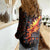 Skull Women Casual Shirt Flame Skull Lava Inside DT01